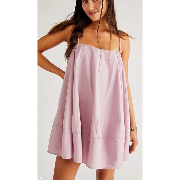 Free People Struttin Mini Dress Lavender Love New Medium Sun Beach Tie - Picture 1 of 11